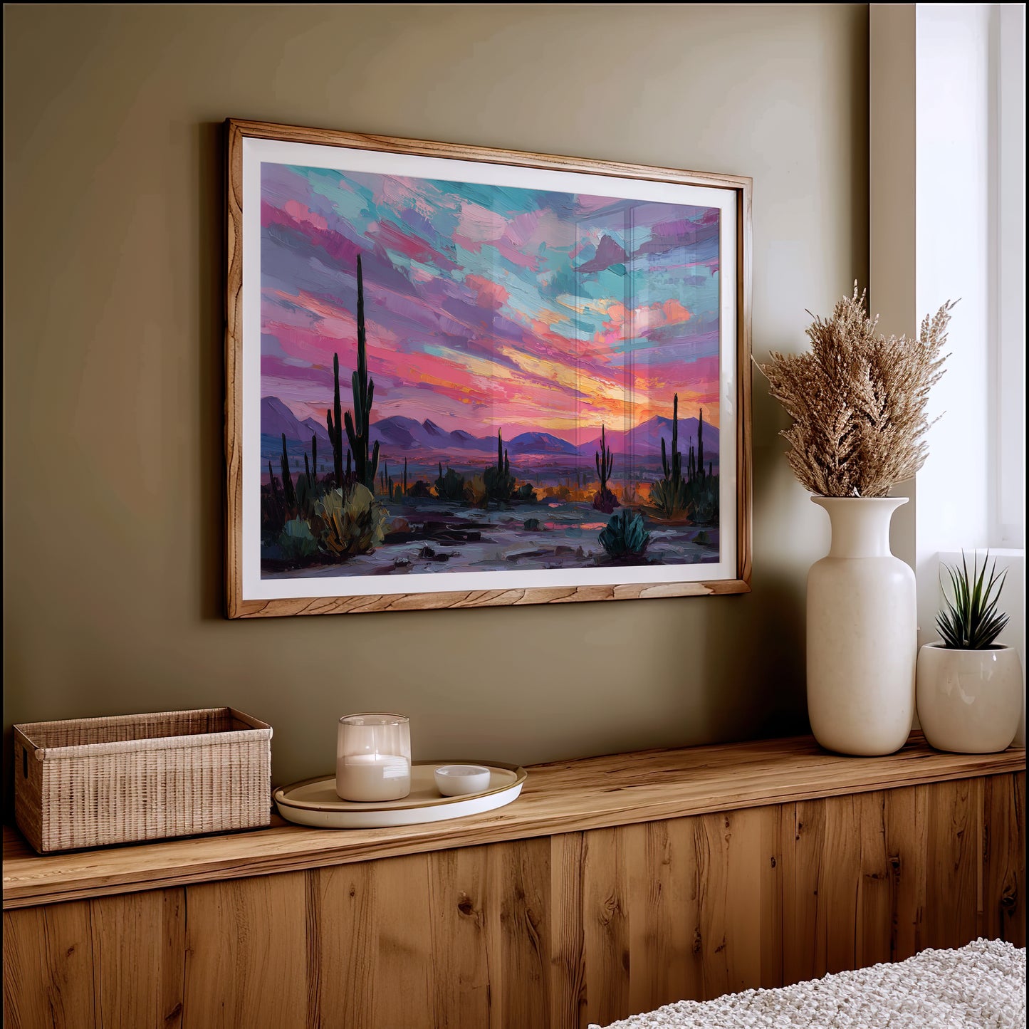 Saguaros Dance Under Painted Skies