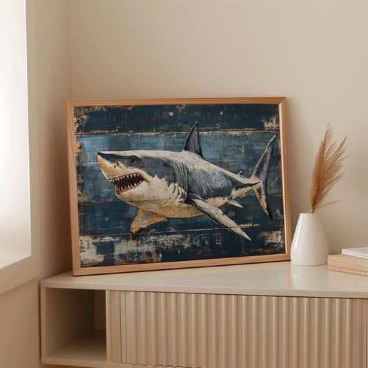Deep Blue Tales On Weathered Wood