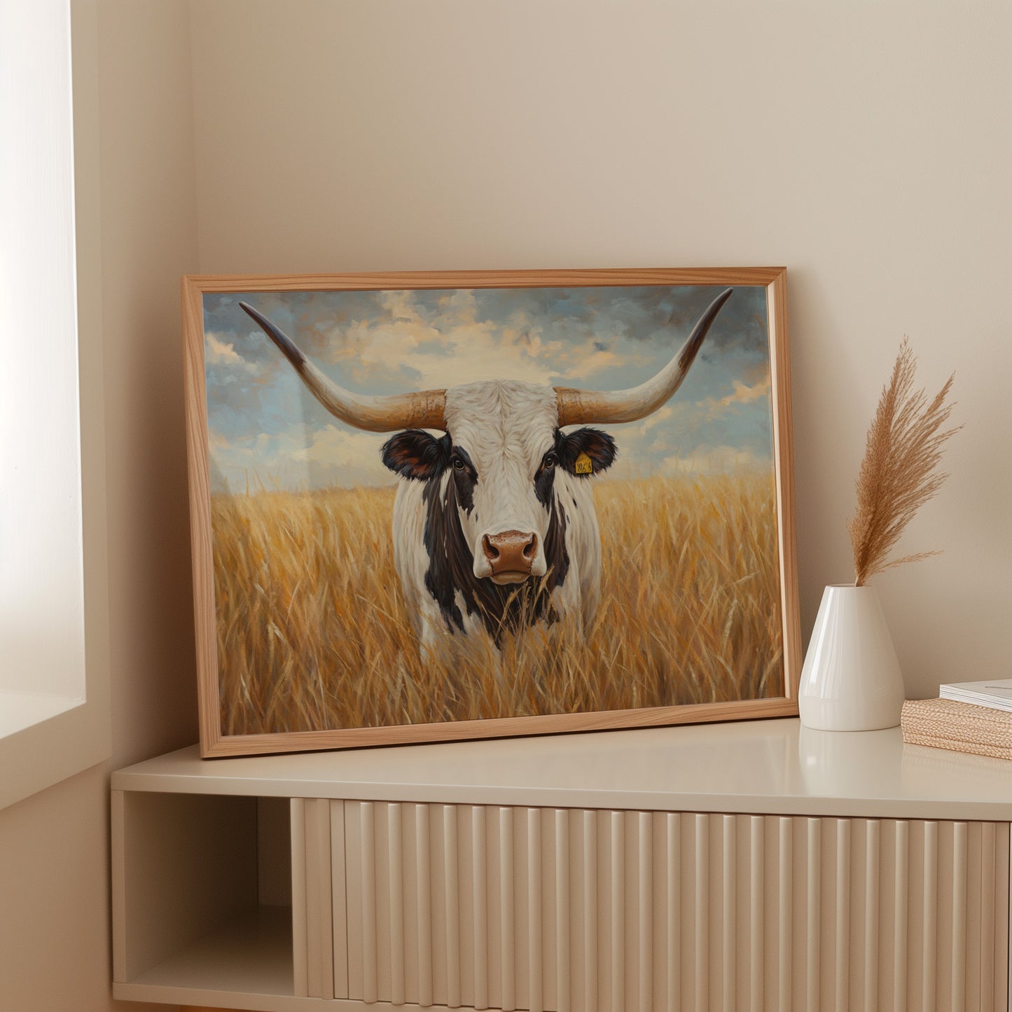 Golden Fields Meet Longhorn's Gaze