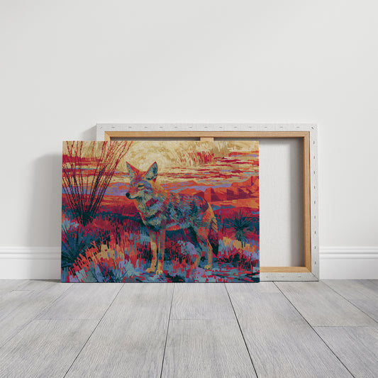 Coyote at Sundown, Fauvist Desert
