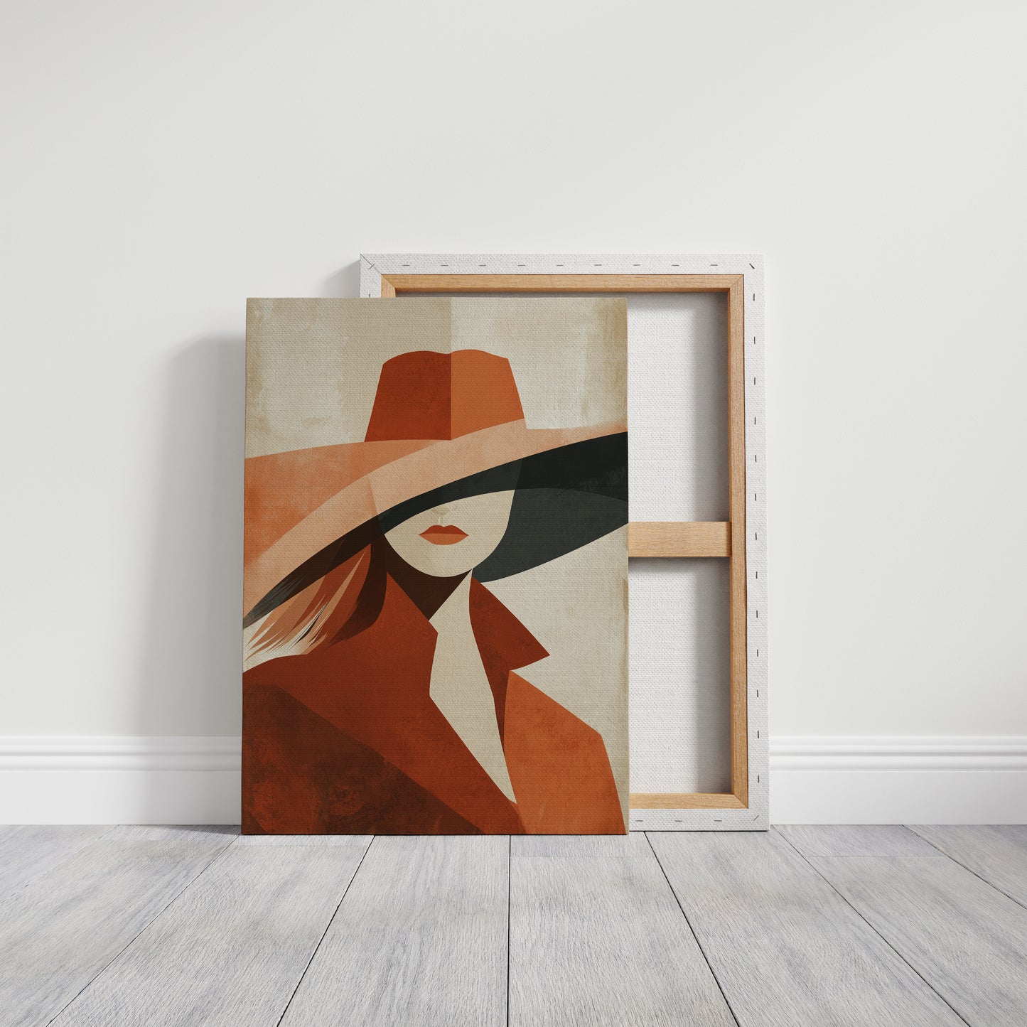 Terracotta Silhouette in Wide-Brimmed Shadow