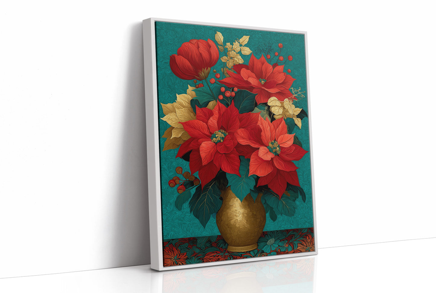 Poinsettias in Gold