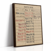 Vintage Library Date Due Card – Retro Paper Texture Wall Art