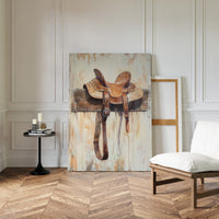 Weathered Rest: Western Saddle Still Life