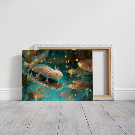 Pale Wanderer Among Turquoise Depths