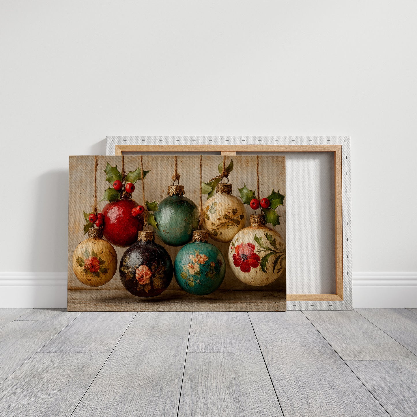 Holly Berries and Painted Baubles