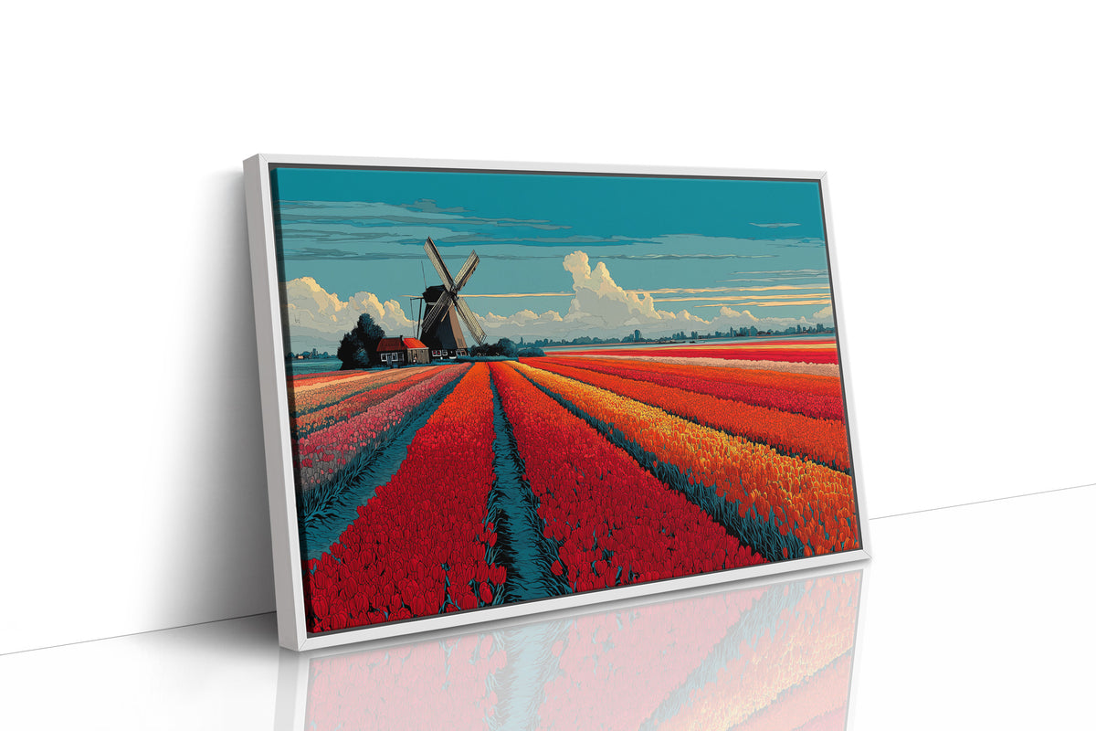 Tulips in Formation, Windmill on Duty