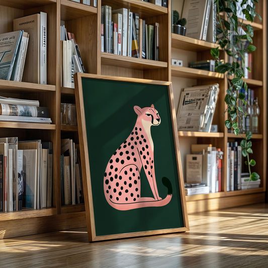 Sassy Coral Cheetah Illustration
