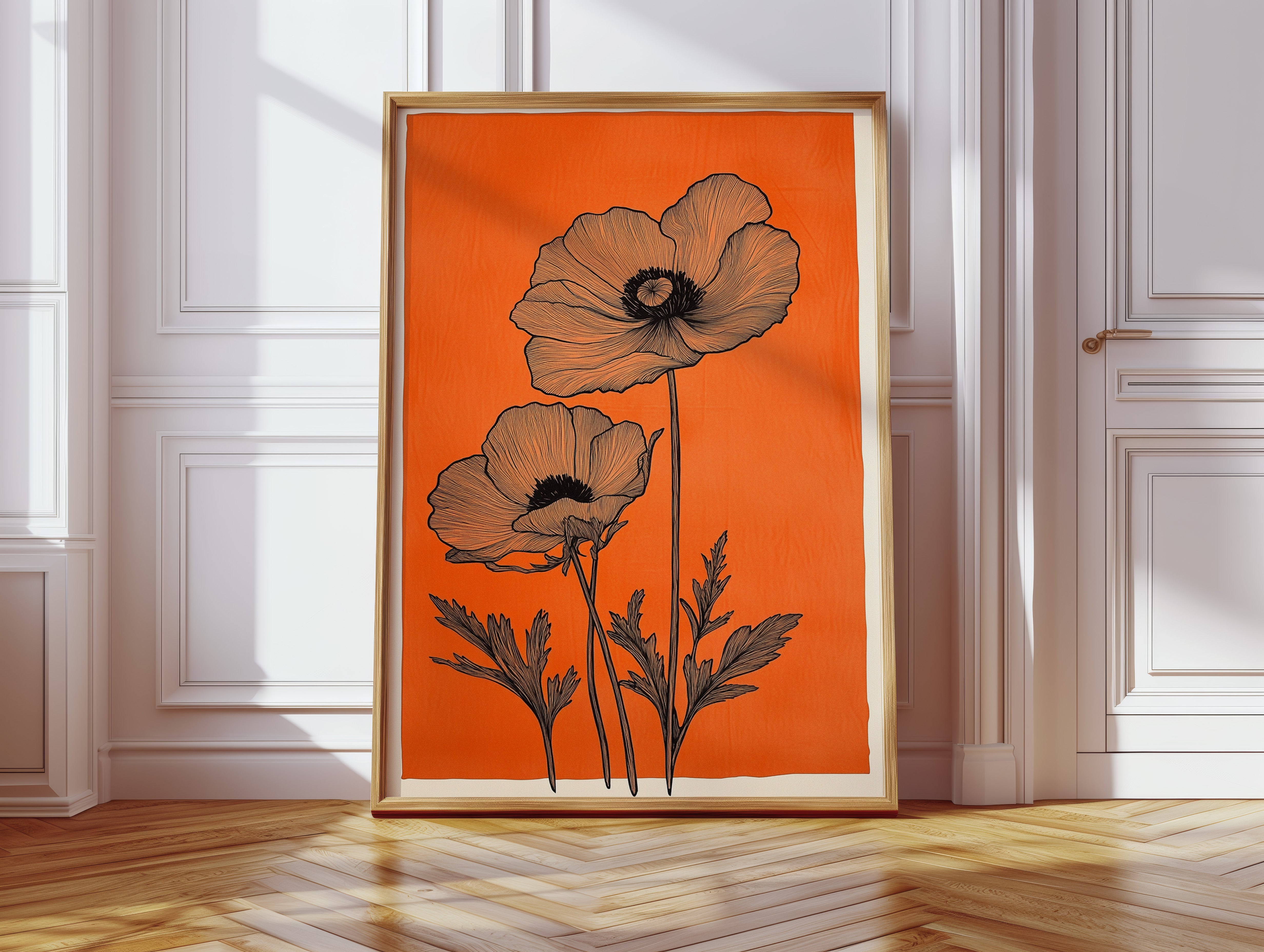 Poppies Draw Lines Against Sunset