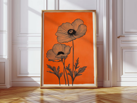 Poppies Draw Lines Against Sunset