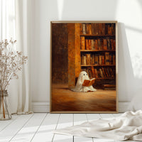 Whimsical Ghost Library Canvas Print - Enchanting Art - Gallery Canvas image 13