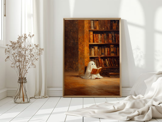 Whimsical Ghost Library Canvas Print - Enchanting Art - Gallery Canvas image 13