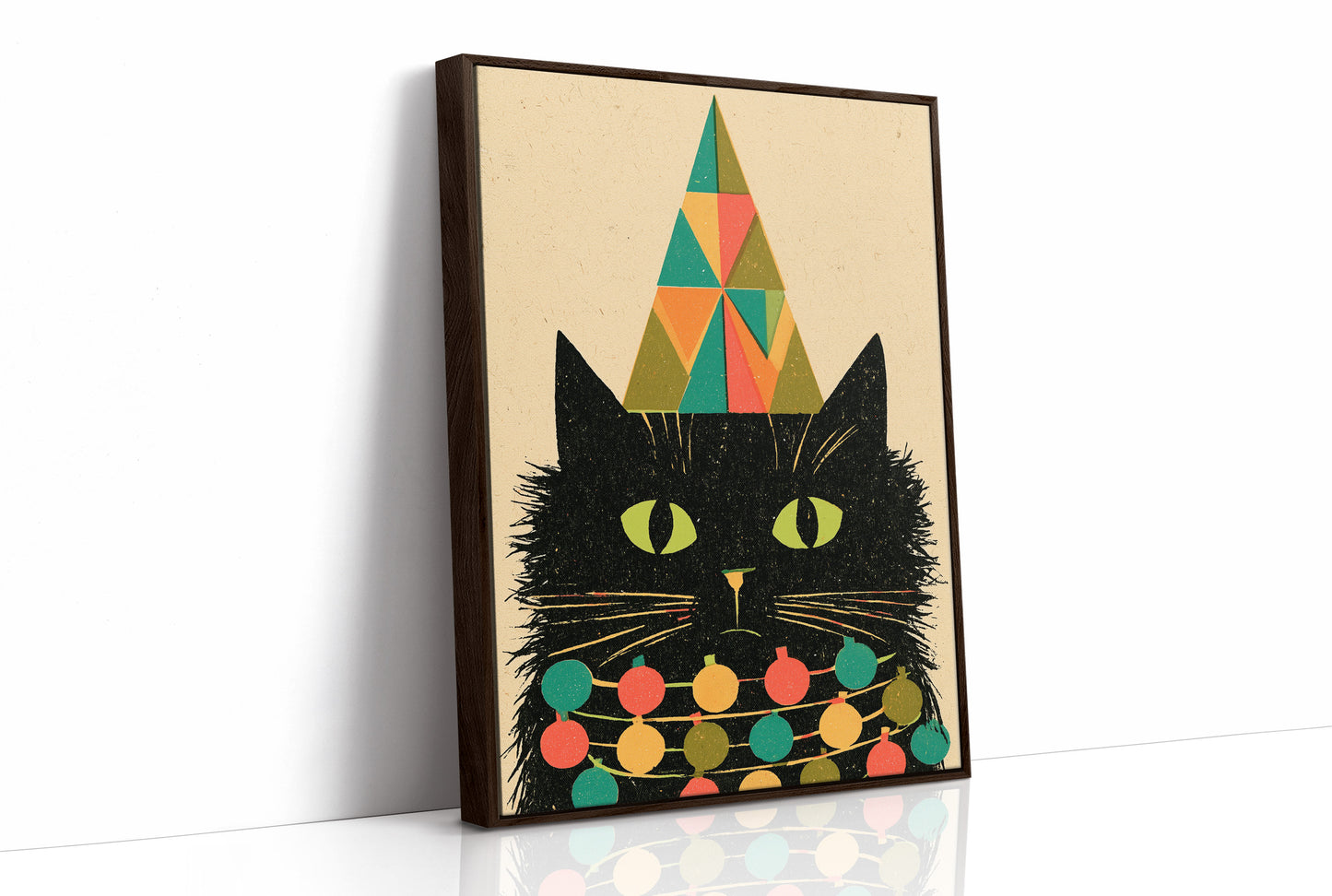Geometric Christmas Cat