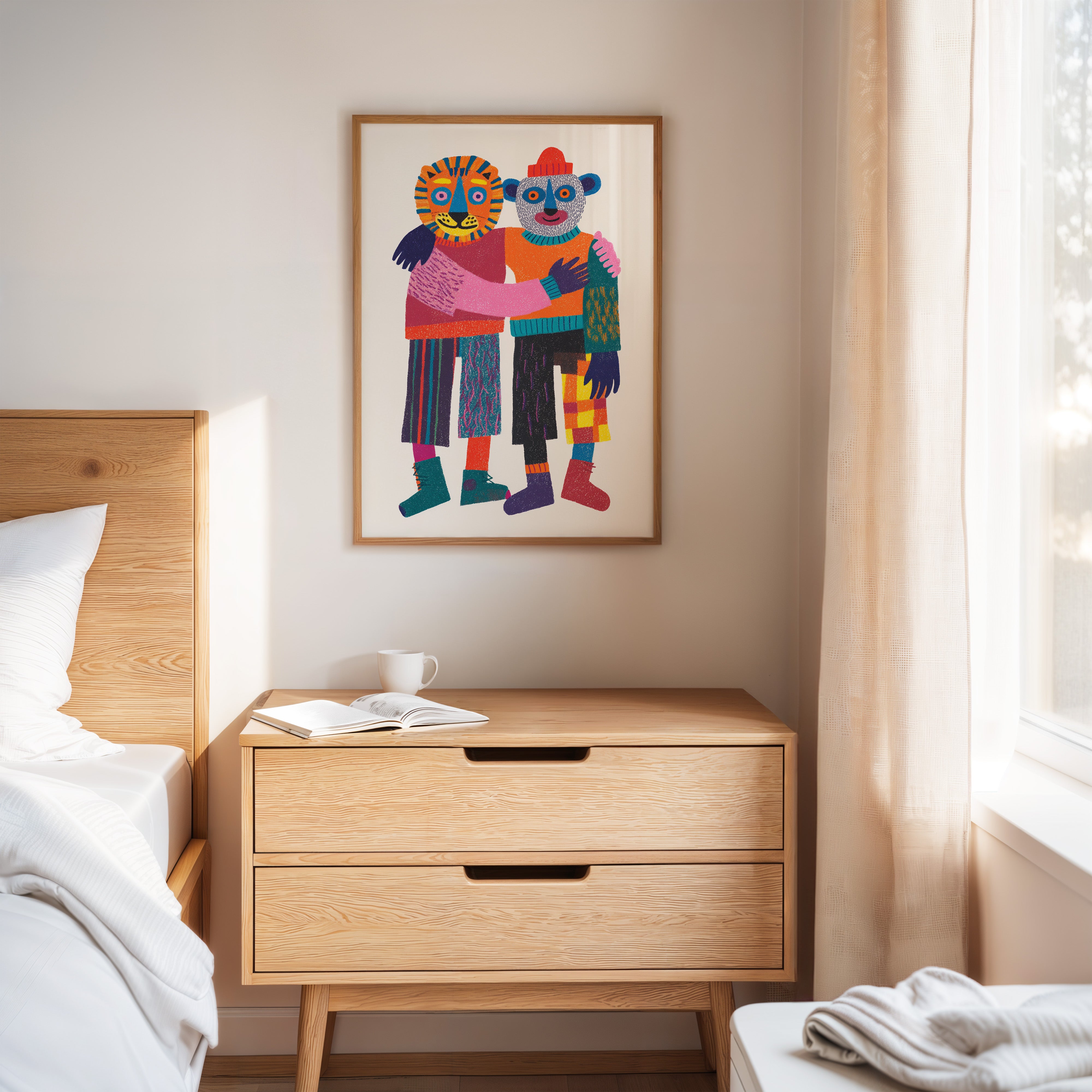 Embrace of Colorful Companionship