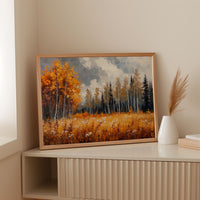 Autumn Meadow Sings Through Birch Lines