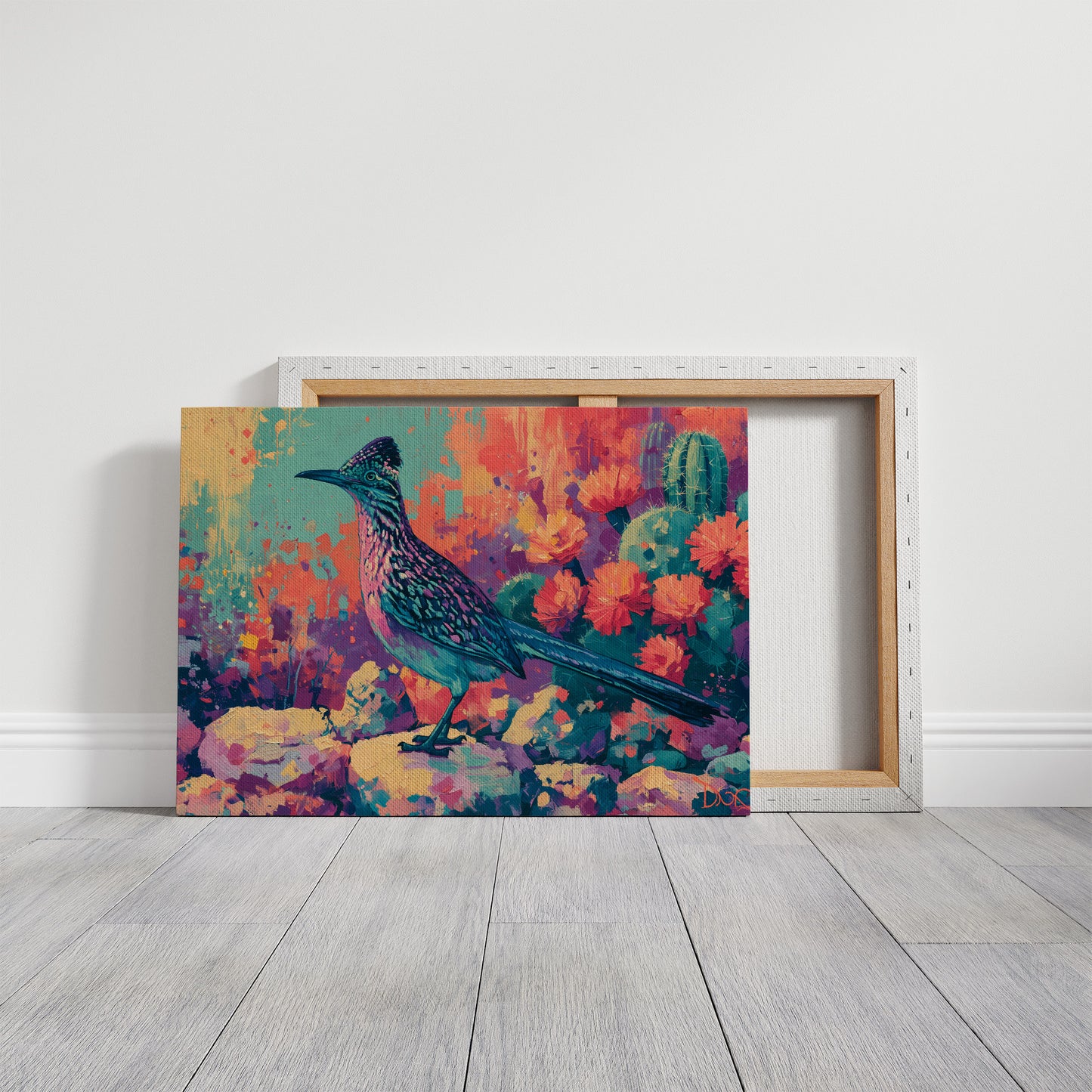 Roadrunner in Bloom, Fauvist Desert