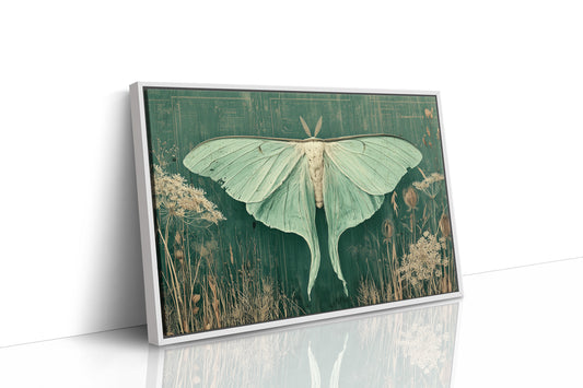 Luna Moth Among Wild Grasses