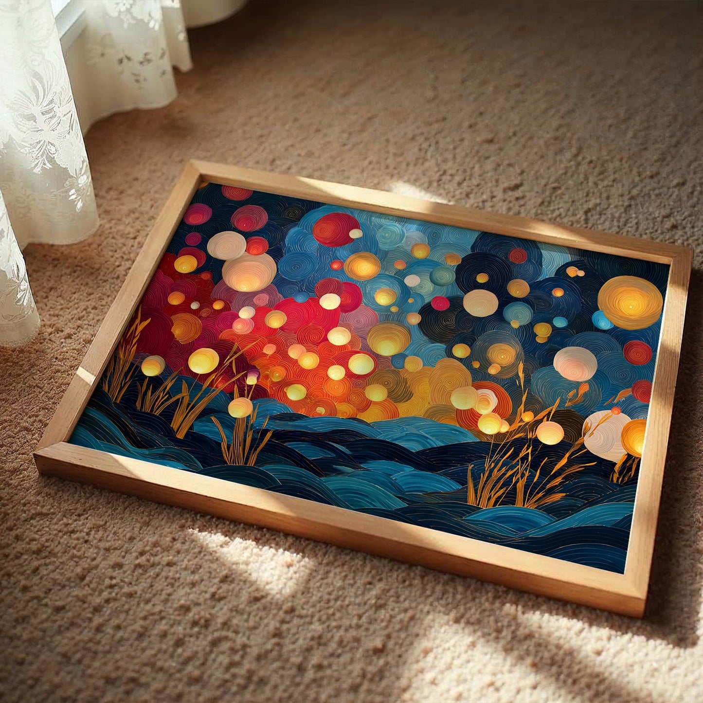 Fireflies Dance Above Midnight Waves