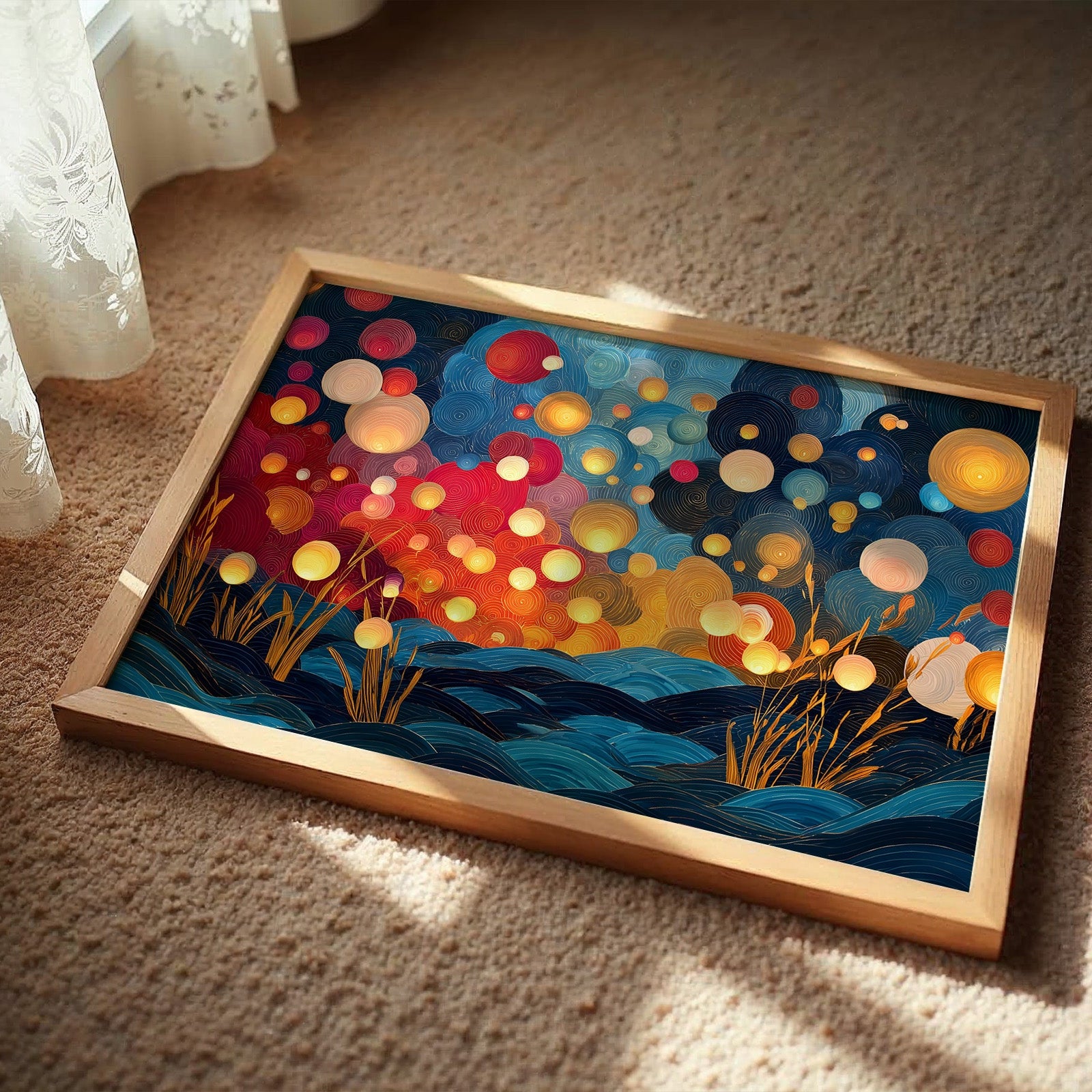 Fireflies Dance Above Midnight Waves