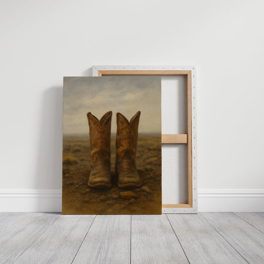Western Boots Still Life – Cowboy Art Print