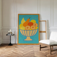 Sunny Fruit Bowl on Blue