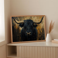 Black Bull Against Golden Storm