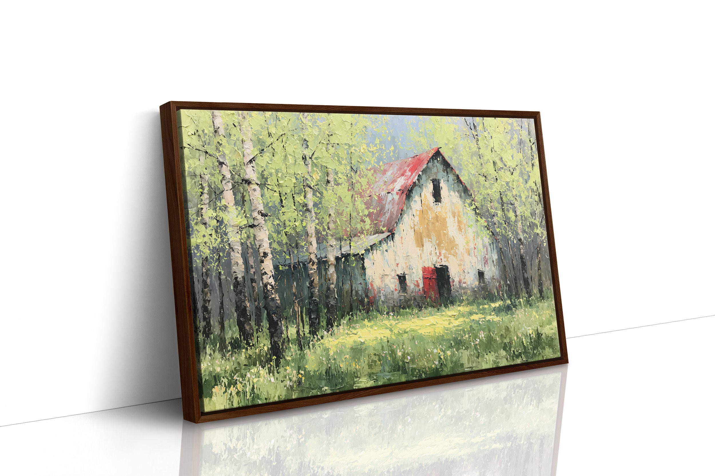 Old Barn Among the Birches