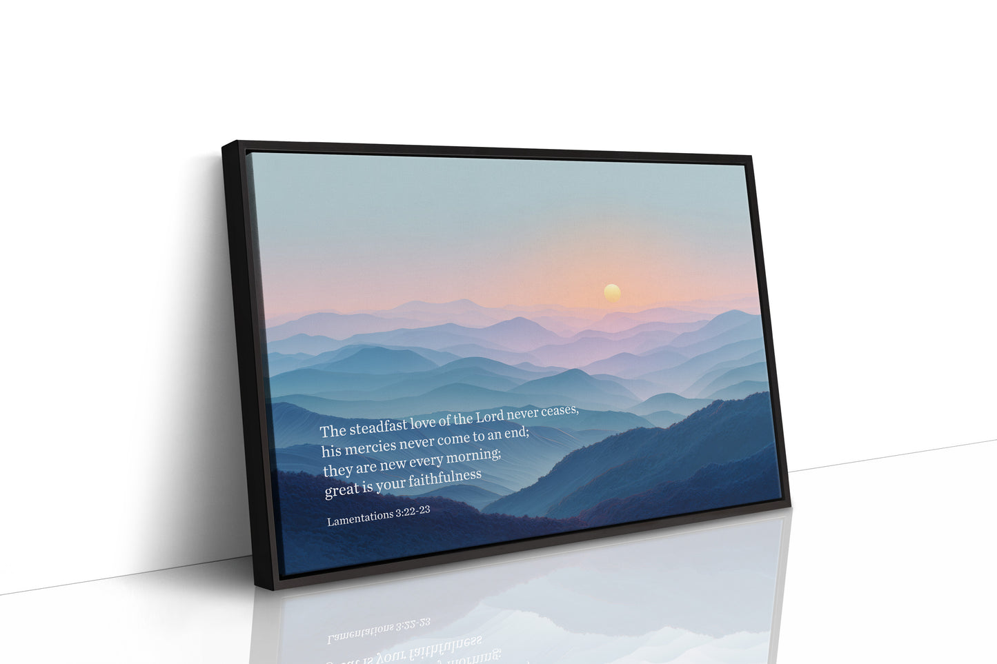 Mercies Dawn Over Azure Peaks Lamentations 3:22-23