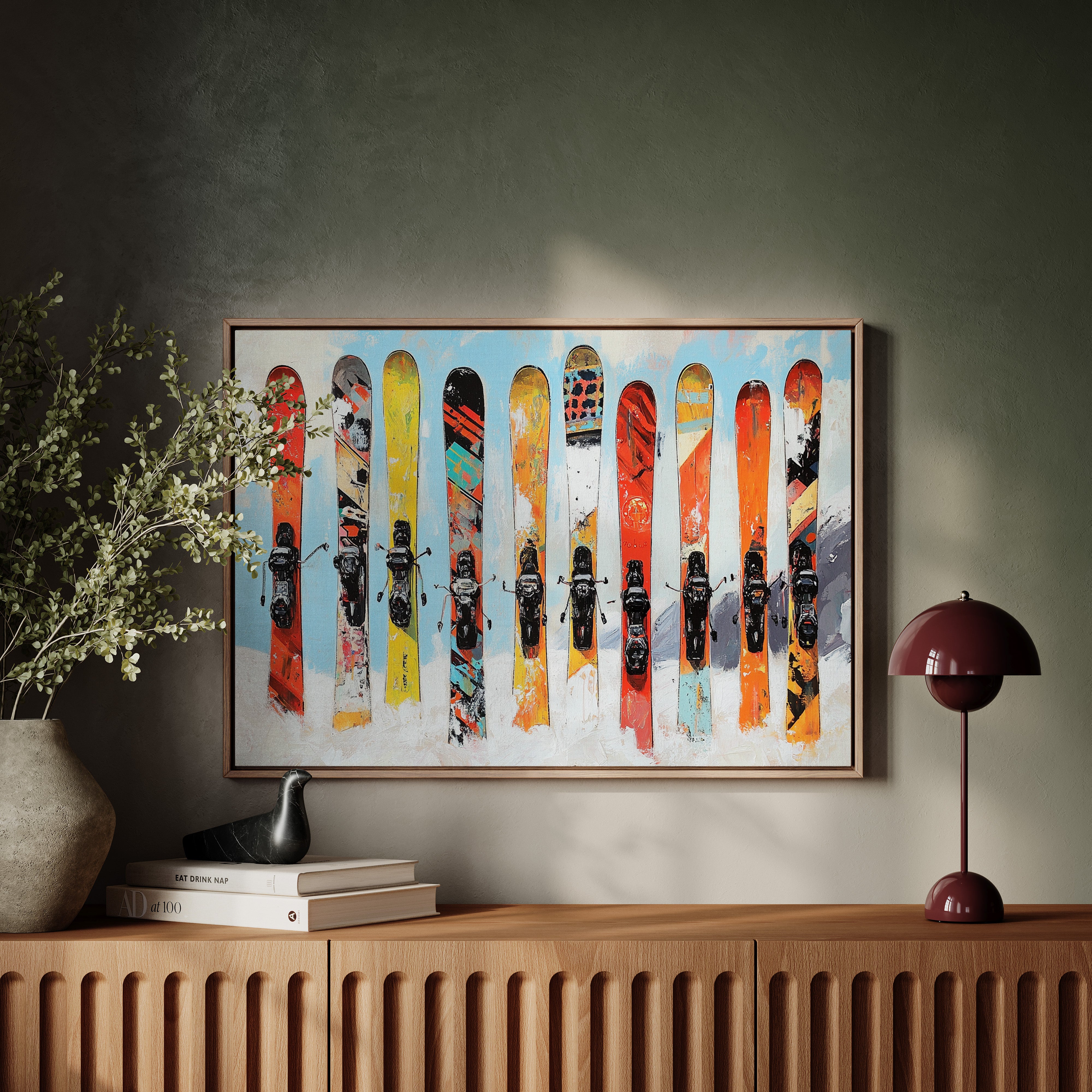 Snow Warriors Line The Lodge Wall