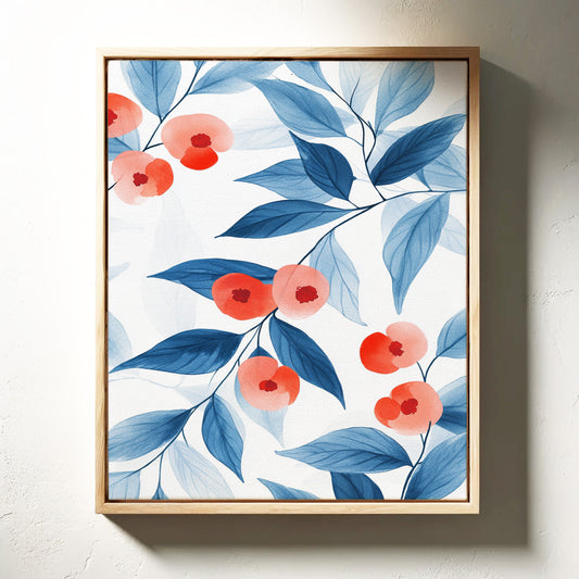 Coral Berries On Indigo Branches