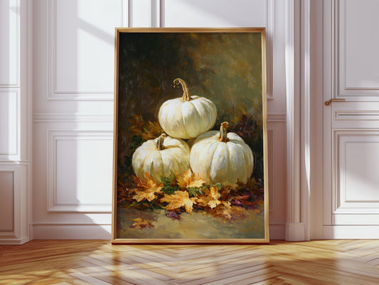 White Pumpkins Dance With Autumn