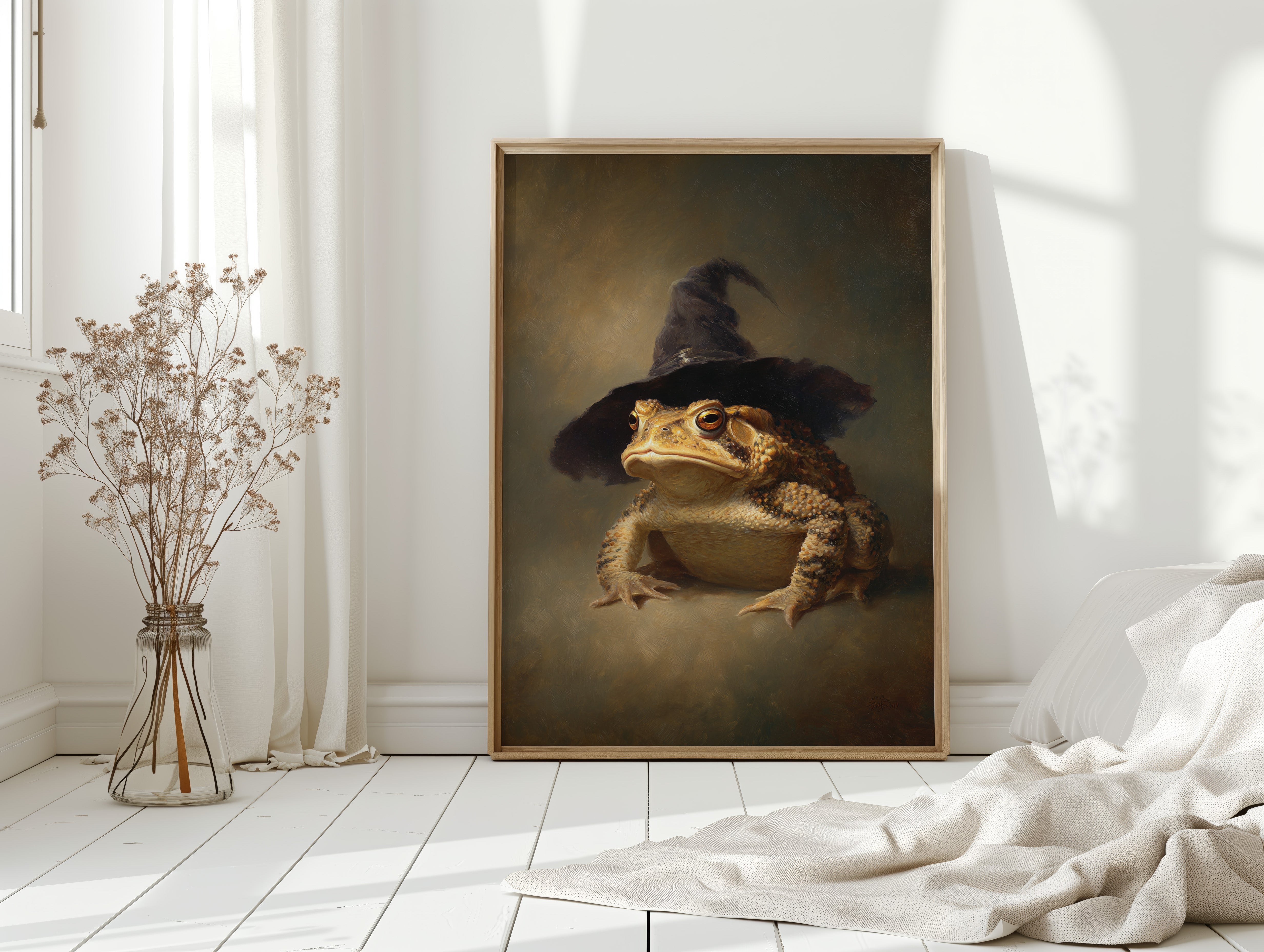 Charming Toad Witch Portrait - Whimsical Animal Art - Gallery Canvas image 12