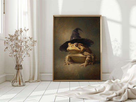 Charming Toad Witch Portrait - Whimsical Animal Art - Gallery Canvas image 12