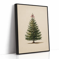 Vintage Evergreen with Crimson Bow