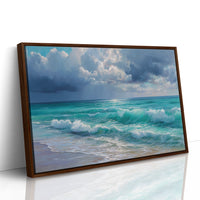 Turquoise Tides Meet Storm Clouds