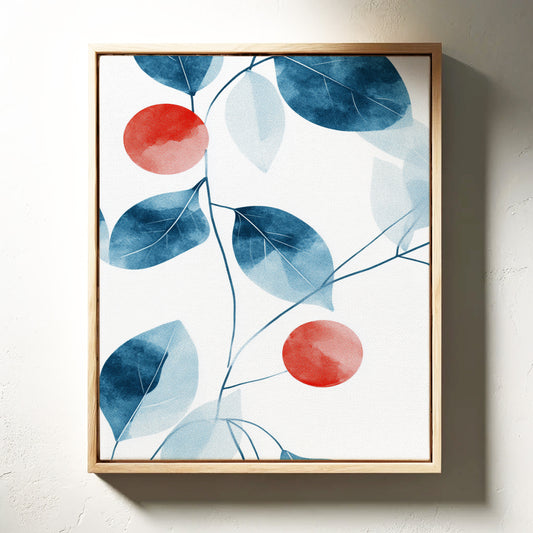 Winter Berries Dance Through Blue Leaves