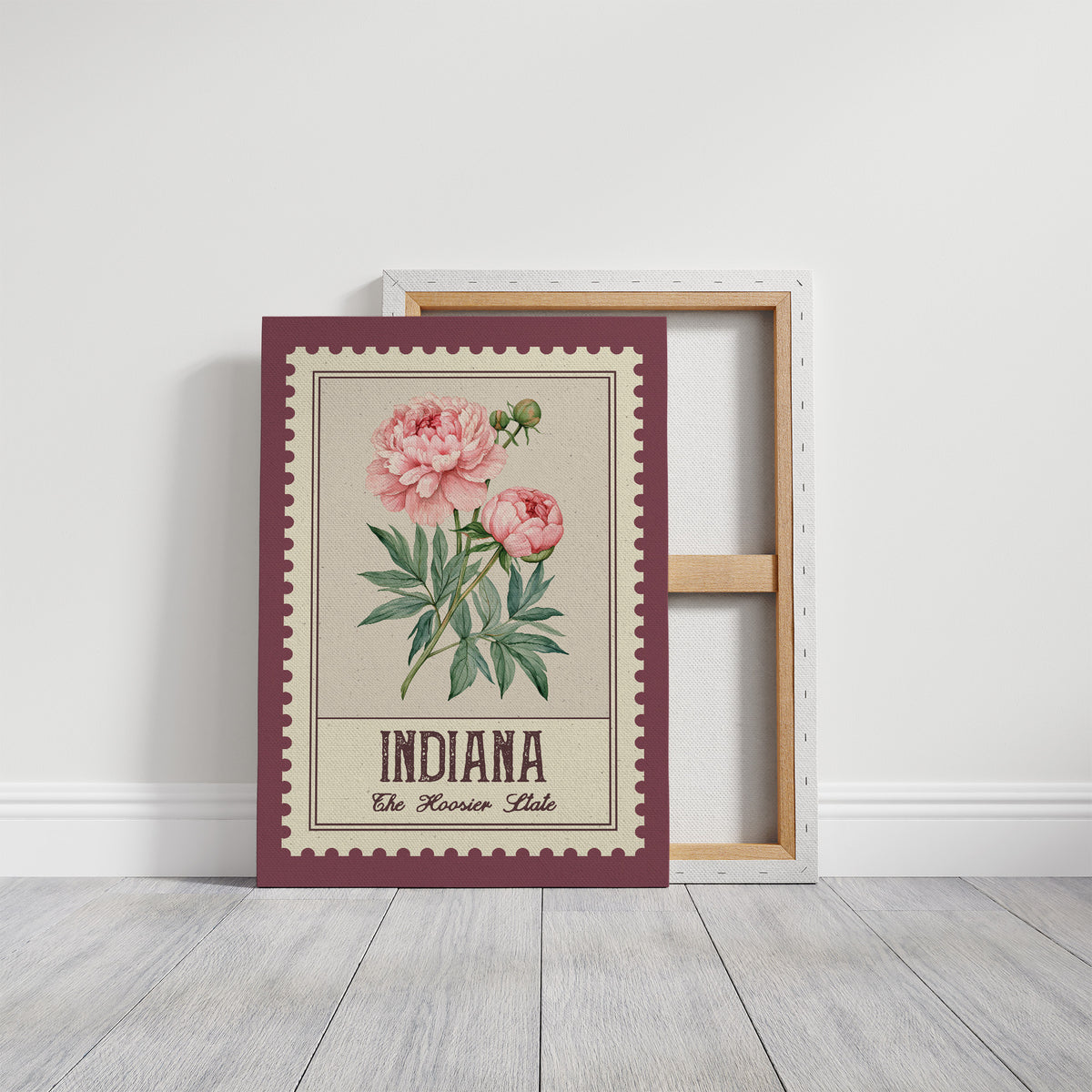 Indiana Peony Watercolor Stamp