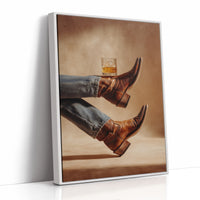 Whiskey Rest On Worn Leather