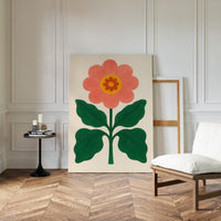 Sunny Bloom in Coral and Green