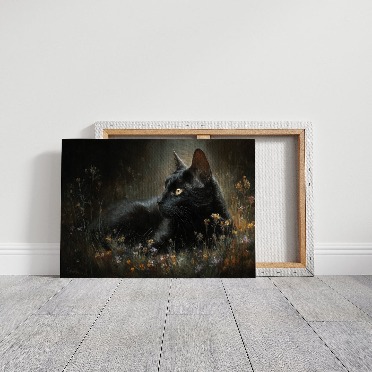 Midnight Prowler Among Wildflowers