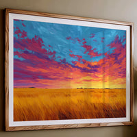 Prairie Fire Dances Through Wheat