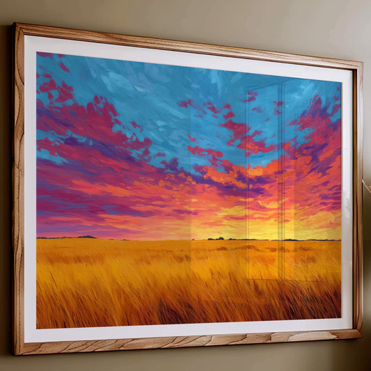 Prairie Fire Dances Through Wheat
