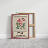Iowa Wild Rose Watercolor Stamp