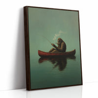 Fishing Ape in a Red Canoe
