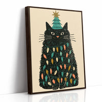 Cat Wrapped in Christmas Lights