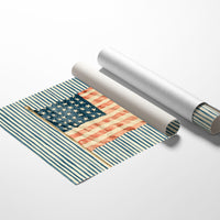 Faded Flag on Blue Ticking