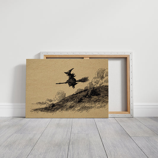 Midnight Flight Over Hillside Clouds