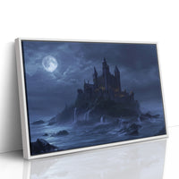 Moonlit Fortress Above Stormy Seas