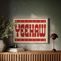 Yeehaw Western Print in Bold Red