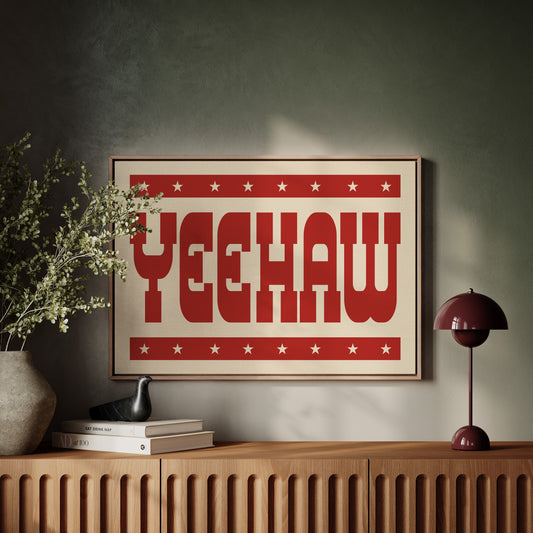 Yeehaw Western Print in Bold Red